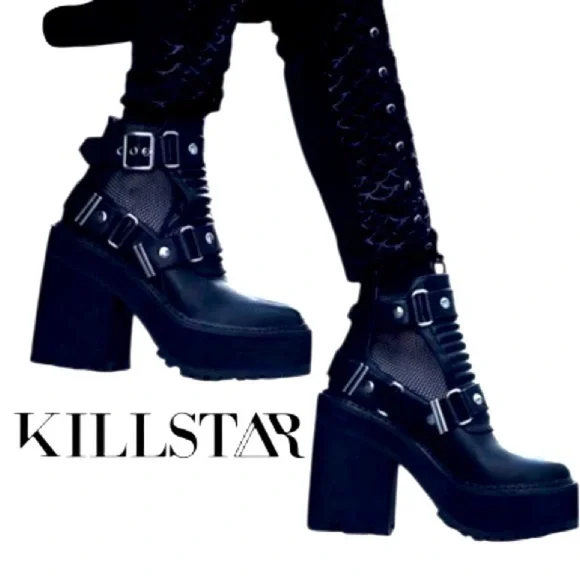 Killstar Electra Platform Cut Out Boots - Picture 2 of 16